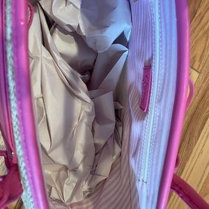 NWT Straw bag with pink trim